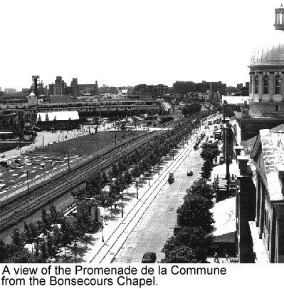 A view of the Promenade de la Commune from the Bonsecours Chapel.